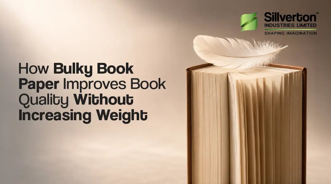 Stack of books printed on bulky book paper showing premium thickness and lightweight design